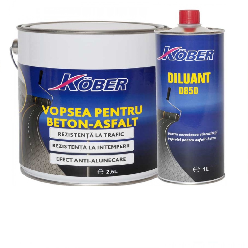 Vopsea pentru beton sau asfalt Kober NEGRU 30l V80900HS-B30